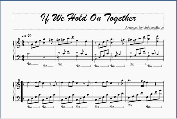 if we hold on together piano sheet