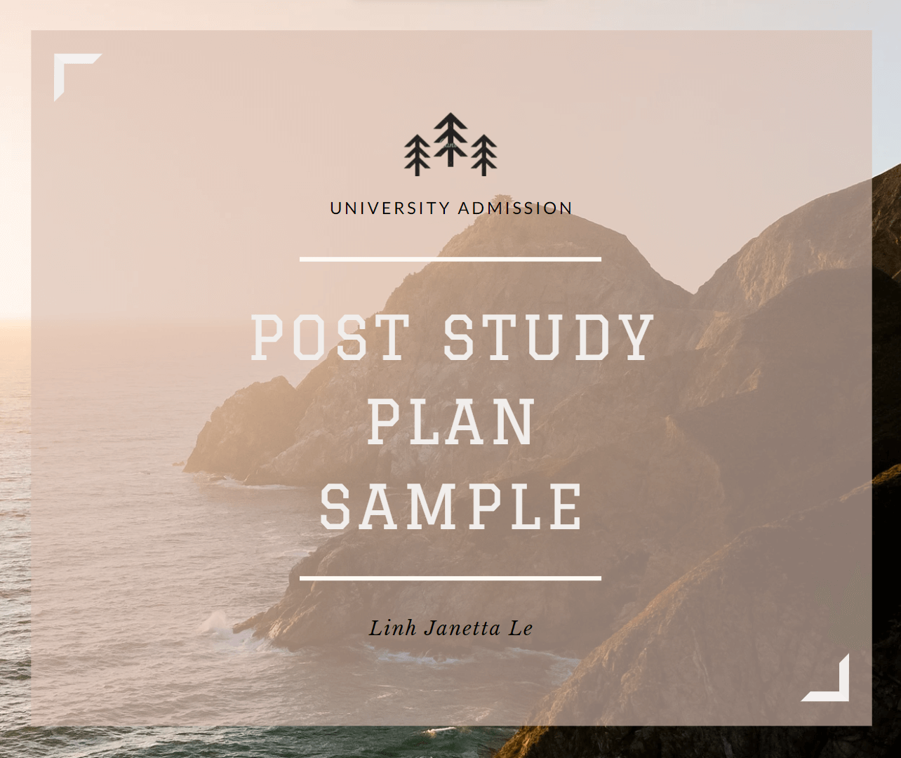 ♡ Post Study Plan Hospitality Sample ♡